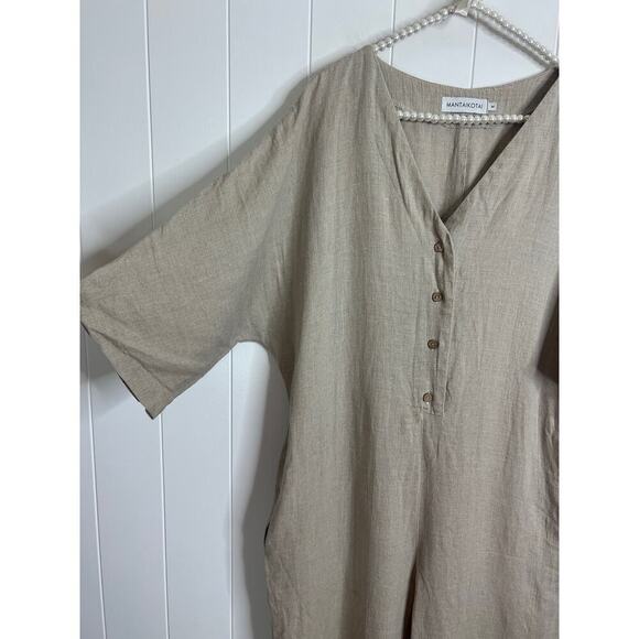 Mantaikotai Madrid 100% Linen Oversized Romper Size Medium - Picture 7 of 9